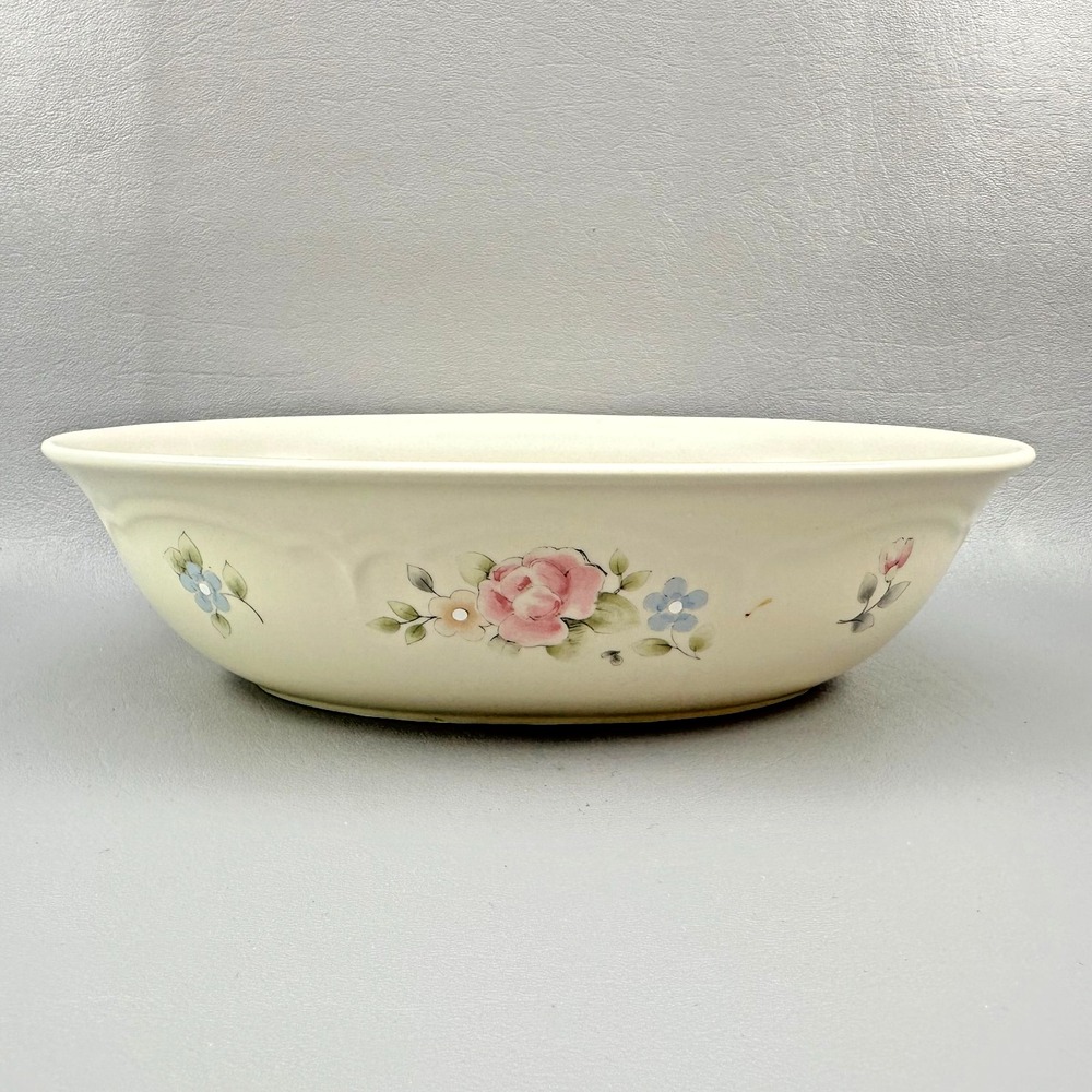 Pfaltzgraff Tea Rose Vegetable Bowl  Pink Floral Stoneware Serving Cottagecore